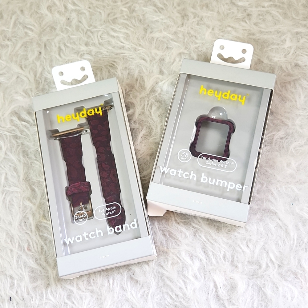 Apple watch band & bumper in velvet cherry leopard series 2 & 3 38mm
